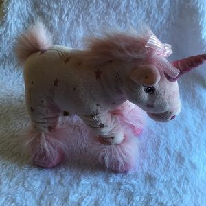 Build a Bear Unicorn Shooting Star Plush Pink Soft Sewn Eyes